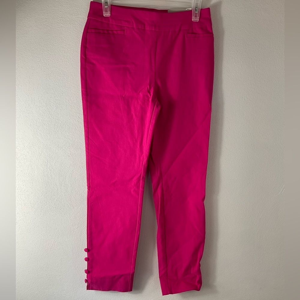 So Slimming Bridgette Button Hem Ankle Pants Sz 0P(4P)